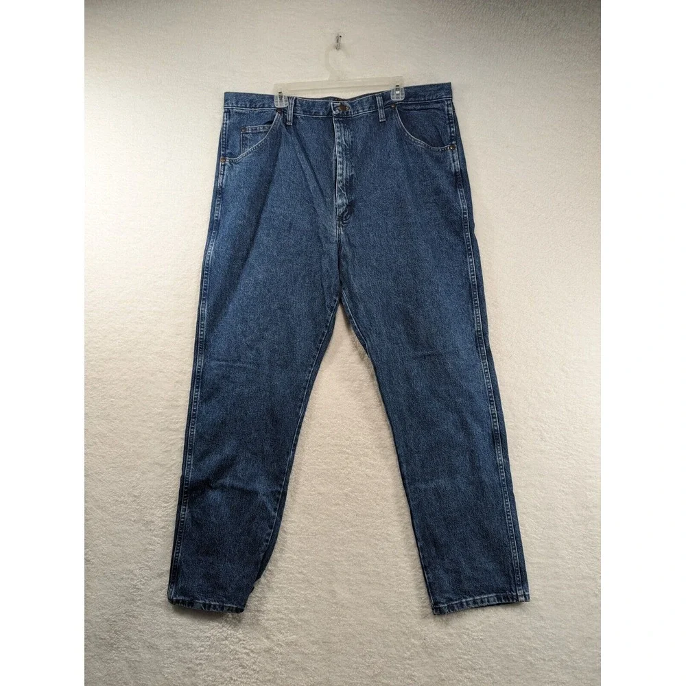 Wrangler 31 Jeans Mens‎ 42x34 Blue Denim Relaxed Cowboy Workwear 31MWZGK